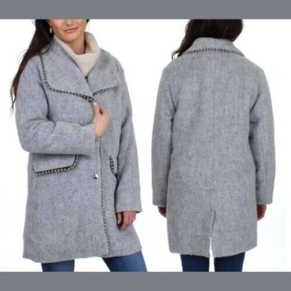Steve Madden Womens Fall Wool Blend MIDI Coat Med Retail $200 - Picture 1 of 9